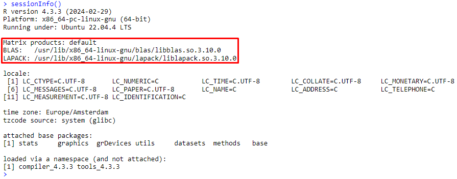 Default sessionInfo()